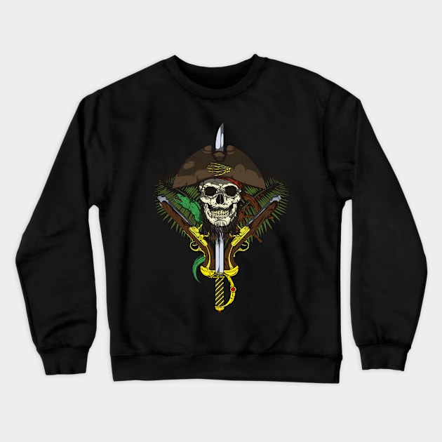 Pirate skull Crewneck Sweatshirt by juliusllopis